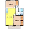 セジュール旭ヶ丘 2LDKの間取り