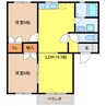 メゾンときⅡ 2LDKの間取り