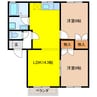 メゾンときⅡ 2LDKの間取り