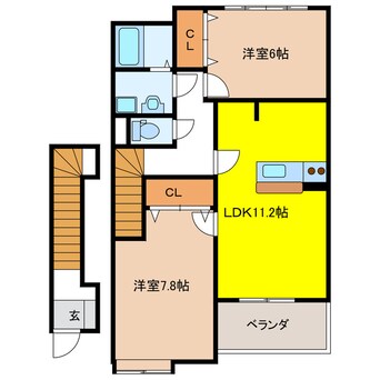 間取図 Ｃａｌｍ－Ｗ