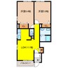 ファミーユ大菅Ⅱ 2LDKの間取り