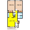 ファミーユ大菅Ⅱ 2LDKの間取り