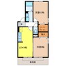 メルベーユ翔 2DKの間取り