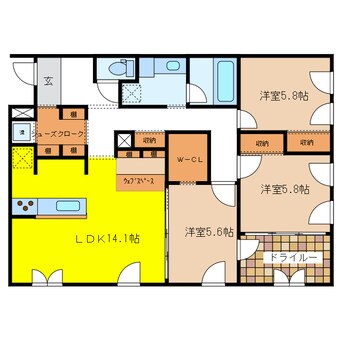 間取図 メゾンシャルドネ県庁南