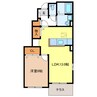 コンフォート中鶉Ⅱ 1LDKの間取り