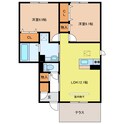 Ｄ－ｒｏｏｍ中鶉の間取図
