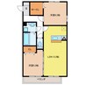 セジュール敷島 2LDKの間取り
