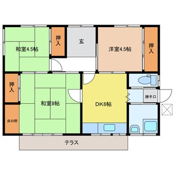 間取図 鏡島菖蒲池貸家