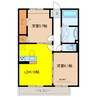 Salt Valley CourtⅡ 2LDKの間取り