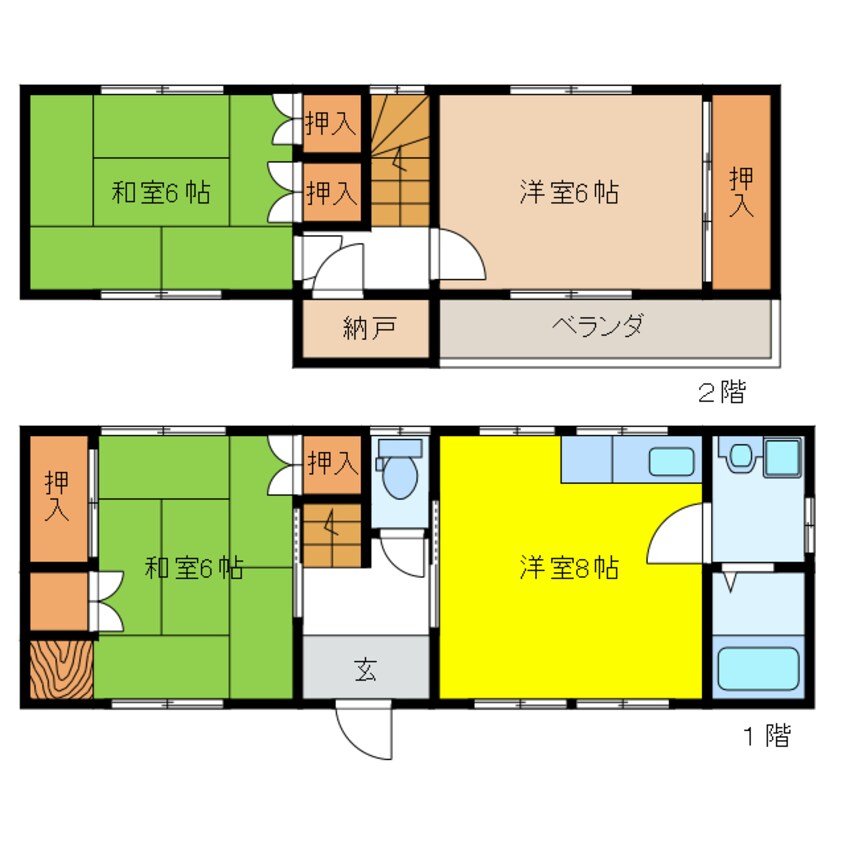 間取図 大菅北松波貸家（東棟）