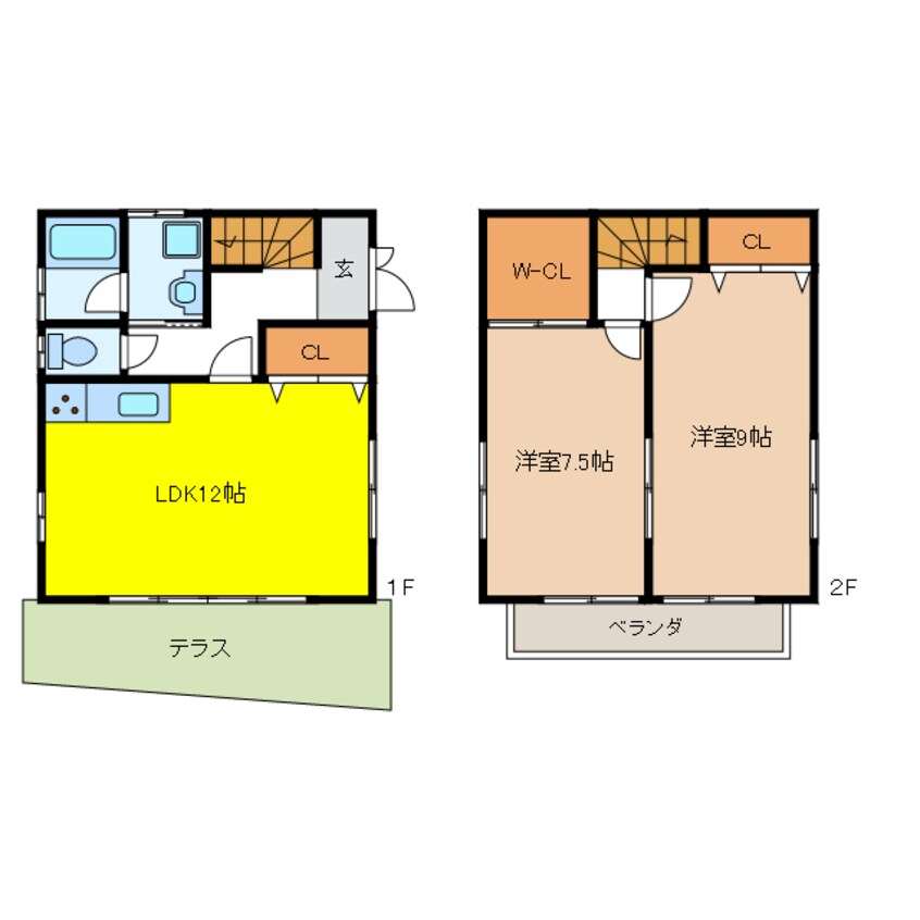 間取図 鏡島西１丁目貸家