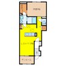 あうん 1LDKの間取り