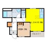 ミロワール精華 1LDKの間取り
