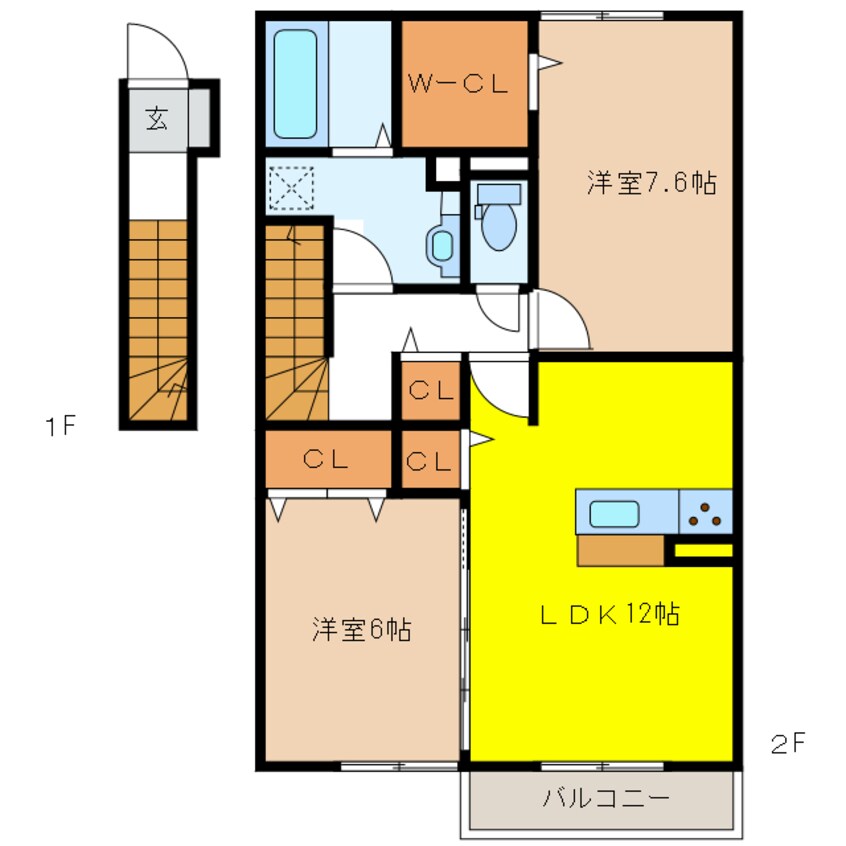 間取図 D-room堀江
