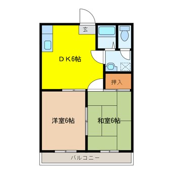 間取図 第6磯部コーポ