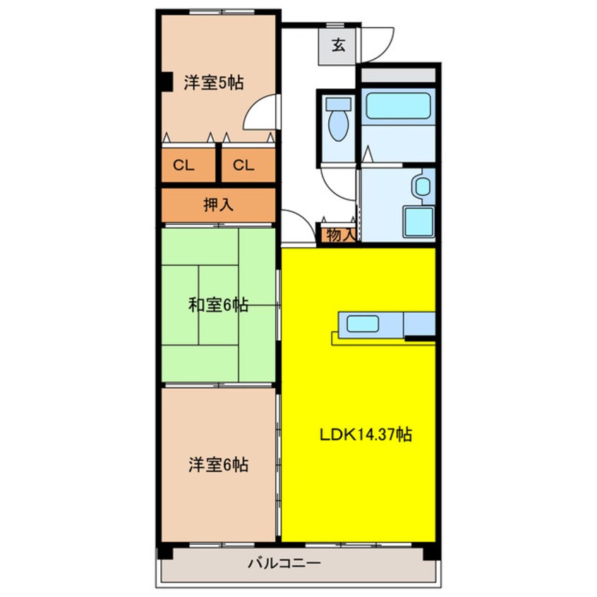 間取図 サン・パープル仲家
