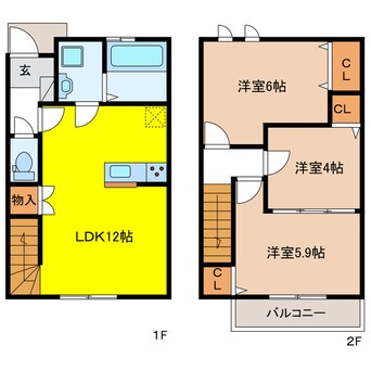 間取図 Maisonette　land　次木B