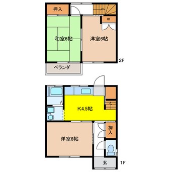 間取図 柳津町南塚貸家