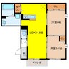 Wisteria東鶉 2LDKの間取り