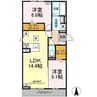 セレスティア西荘　EAST 2LDKの間取り
