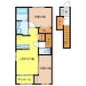South GardenⅡ 2LDKの間取り