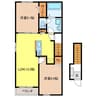 リーフ　Ⅰ 2LDKの間取り