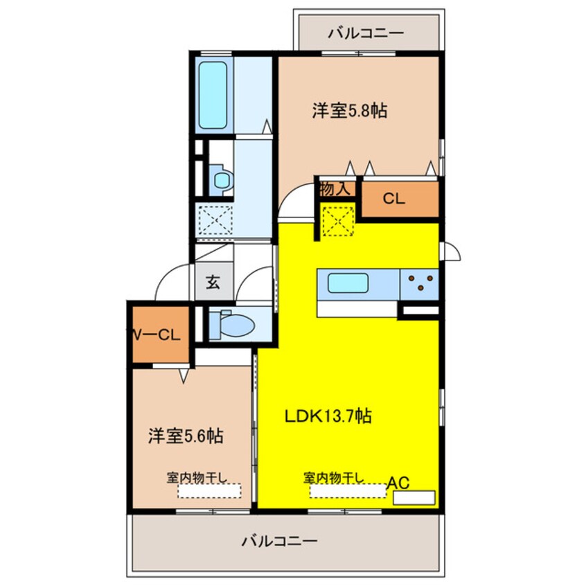 間取図 ハピネス田神駅前