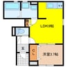 リーブルファイン領下2 1LDKの間取り