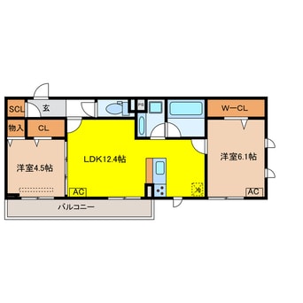 間取図 D-ROOM大川