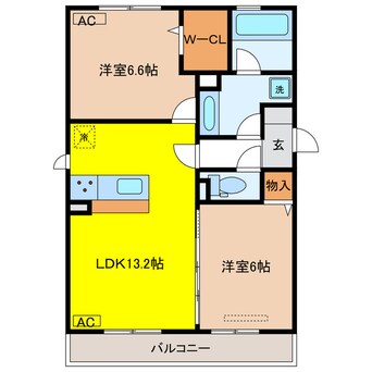 間取図 D-ROOM大川