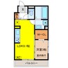 セレスティア岐南 1LDKの間取り