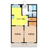柿沢ハイツA 2DKの間取り