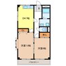 ボヌール沢上 2DKの間取り
