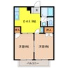 リバーシャトウ 2DKの間取り