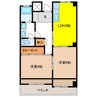 名鉄各務原線/市民公園前駅 徒歩6分 7階 築43年 2LDKの間取り