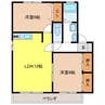 ハイカムール林 2LDKの間取り