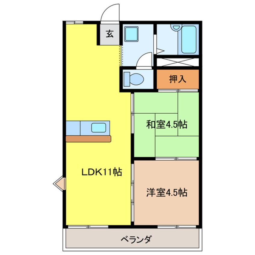 間取図 コーポ道Ｂ