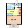 マロンヒルズ 1Kの間取り
