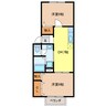ブレスト南山 2DKの間取り