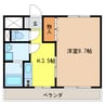 グリーンヒルズ 1Kの間取り