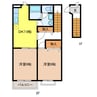 クレセント佃Ｅ・Ｗ 2DKの間取り