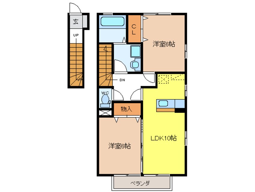 間取図 リビングタウン鵜沼 B