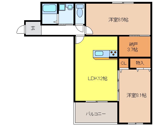 間取り図 ラ・ペア 幸水