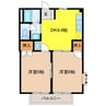 ファミーユB 2DKの間取り