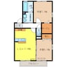 ソレイユ朝日 2LDKの間取り
