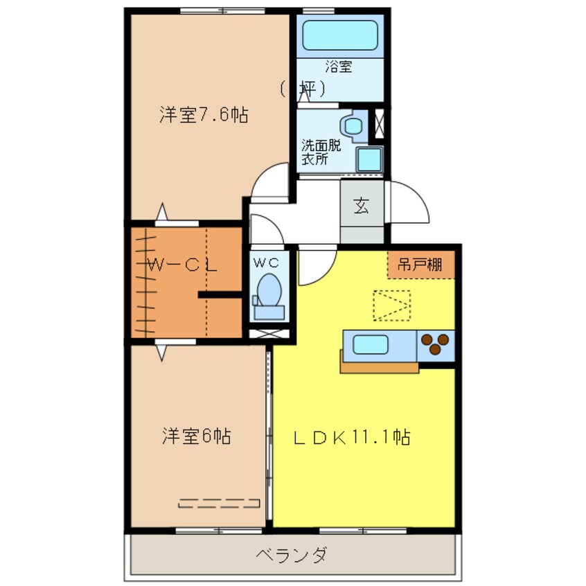 間取図 アザレ蘇原　F棟