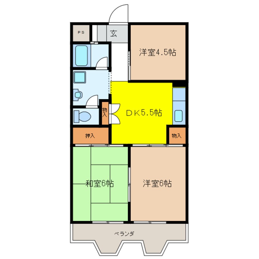 間取図 グリーンハイツ大竹