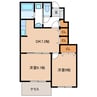 ヴィーヴォⅡ 2DKの間取り