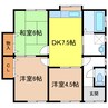 宝積寺 3DKの間取り