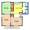 セジュール林A・B 3DKの間取り